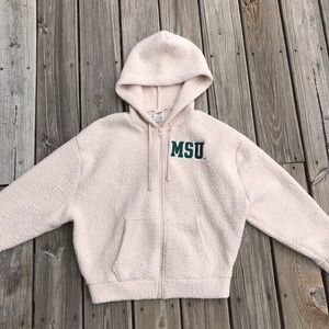PINK ☁️ MSU fluffy hoodie